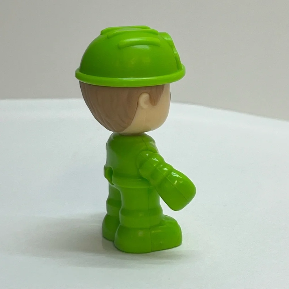 recycling worker figure green‎ uniform hard hat
